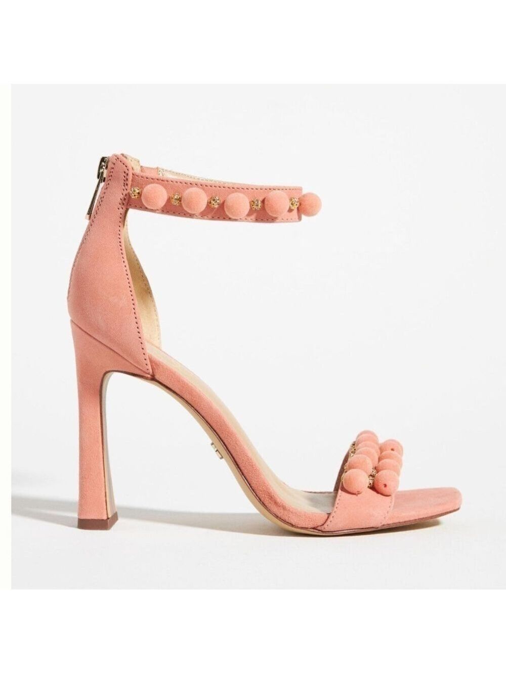 Sam Edelman Strappy Luella Peach Embellished Heels Size 10 - Picture 3 of 14